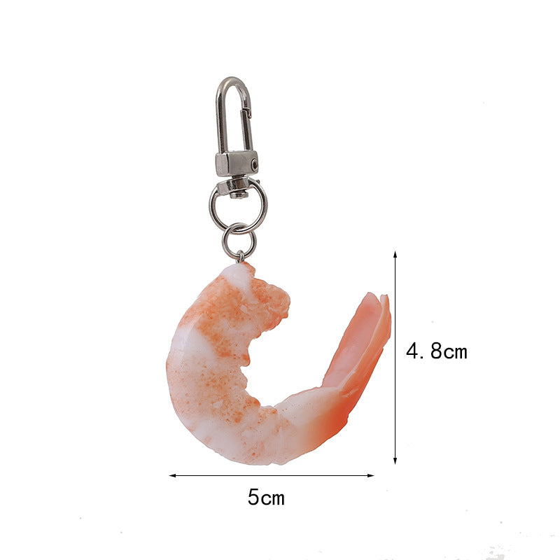 Wholesale PVC Simulation Shrimp Creative Keychain